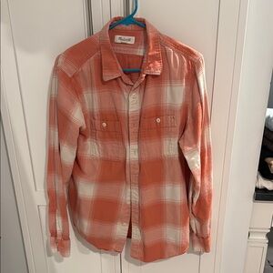 Madewell Orange Plaid Shirt